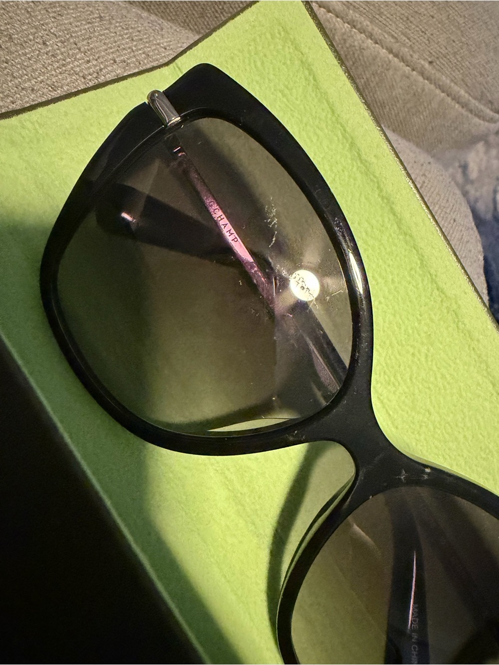 Longchamp Black Cat-Eye Sunglasses with Gradient Purple Lenses - Picture 6 of 6